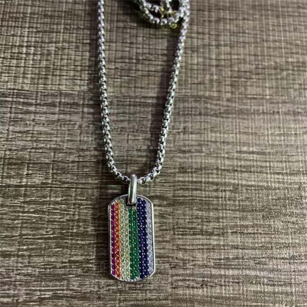 Colored Diamond Pendant Necklace Label Shape